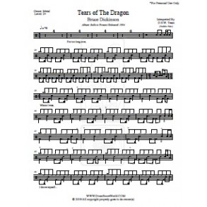 Bruce Dickinson - Tears Of The Dragon - Sheet Music For Drums