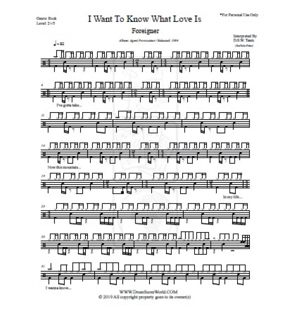 The Weeknd, Sacrifice Drum Transcription Level 2