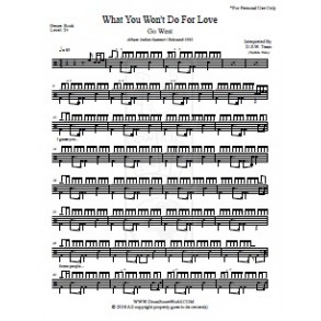 Go West What You Won T Do For Love Drum Score Drum Sheet Drum Note Drum Transcription Score De Tambour Partitions De Batteries Schlagzeug Score Punteggio Di Batteria ドラムスコア