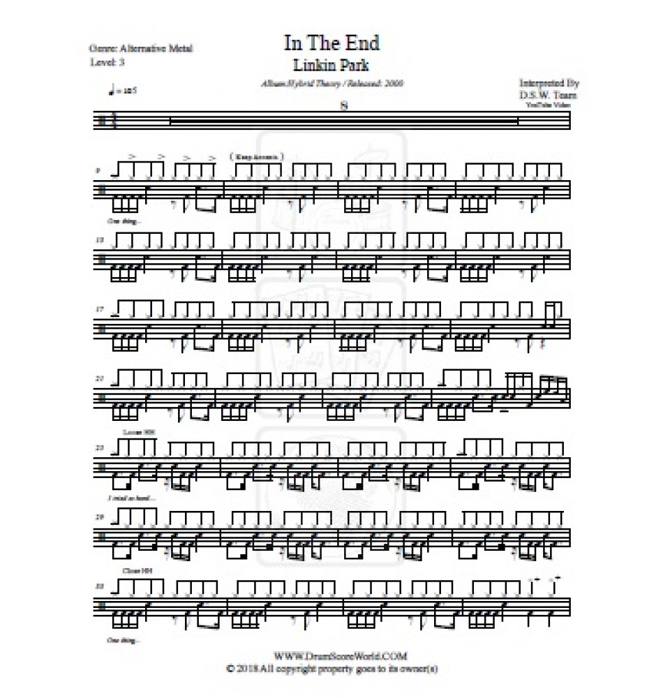 Fighting Myself – Linkin Park Sheet music for Drum group (Solo)