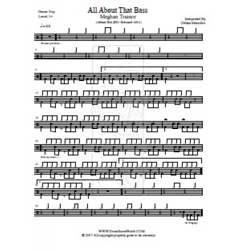 Made You Look by Meghan Trainor - Drum Set - Digital Sheet Music